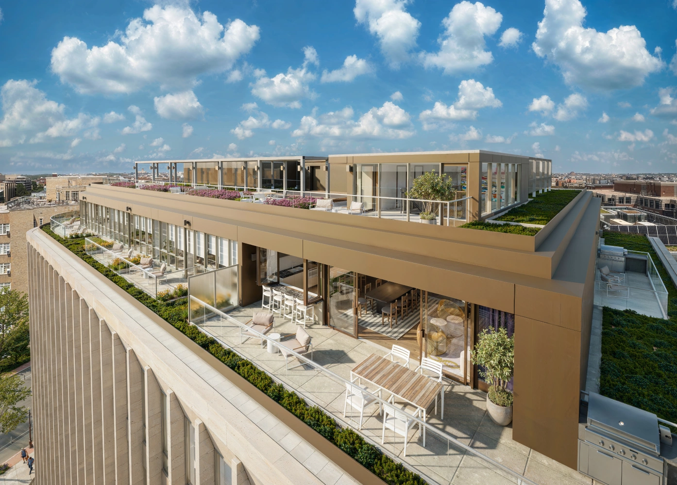 Rendering of a building terrace