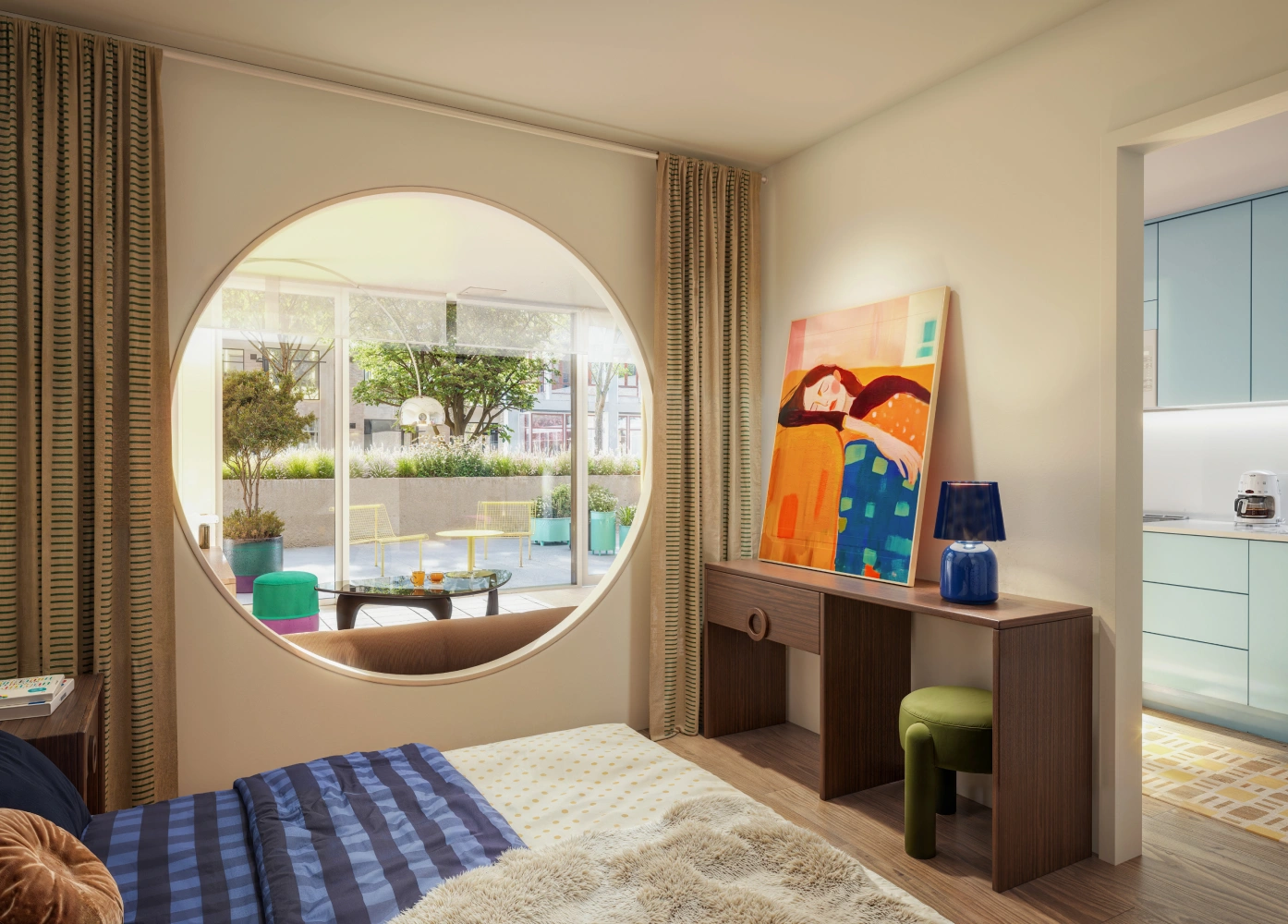 Rendering of a living room